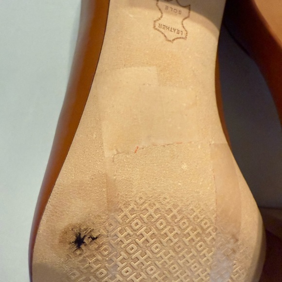 Tory Burch Gigi 55mm Pointy Toe Pump Calf Leather Silk Suede Size 7 - Picture 9 of 12